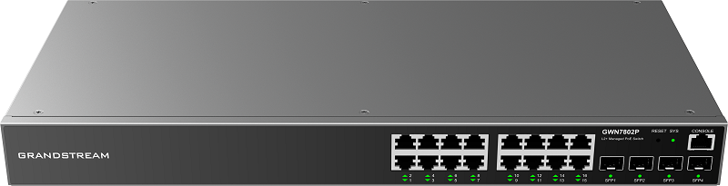 Grandstream GWN7803P 24-Port Gigabit Enterprise Layer 2+ Managed PoE Network Switch