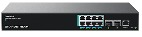 Grandstream GWN7821P 8-Port Layer-3 Multi-Gigabit Enterprise Managed PoE Network Switch