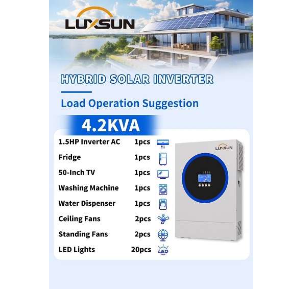 Luxsun 4.2KVA 24V Hybrid Solar Inverter – 100A MPPT