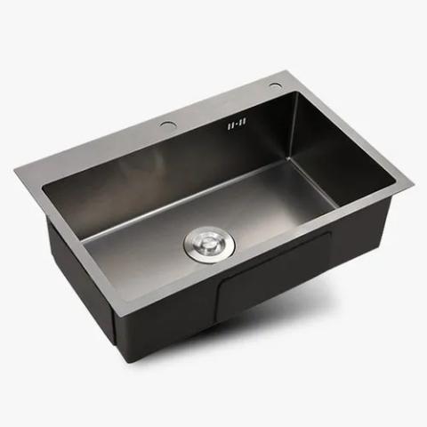 KITCHENCRAFT HANDMADE SINGLE BOWL NANO BALCK SINK SH5345