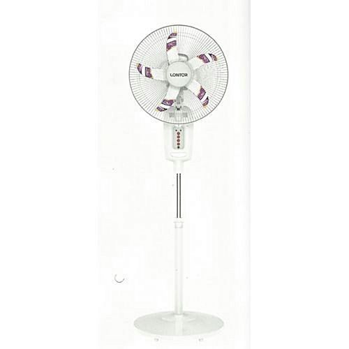 Lontor Rechargeable Standing Fan 16 Inches With Solar Port, USB Port And Remote (N)