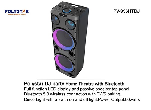 POLYSTAR DJ PARTY HOME THEATRE WITH BLUETOOTH - PV-966HTDJ