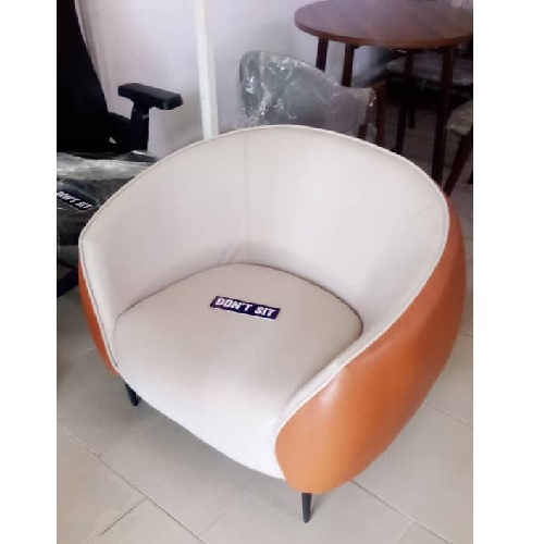 QUALITY DESIGNED 5 SEATERS CHAIR - ORANGE & WHITE COLOR (FICO)