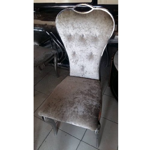 QUALITY DESIGNED 6 GREY DINING CHAIRS WITH TABLE - AVAILABLE (MOBIN)