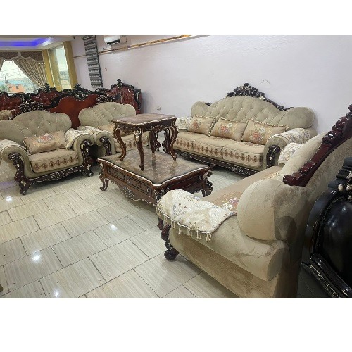 QUALITY DESIGNED 7 SEATERS SOFA  WITH CENTER TABLE & 2 SIDE STOOLS -AVAILABLE (AUSFUR)