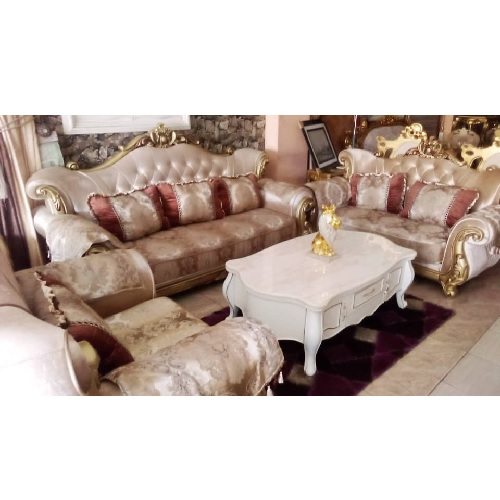 QUALITY DESIGNED 7 SEATERS SOFA & CENTER TABLE WTH 2 SIDE STOOLS (AUSFUR)