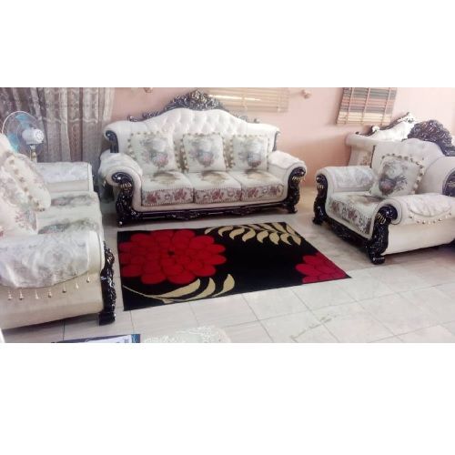 QUALITY DESIGNED 7 SEATERS SOFA & CENTER TABLE WTH 2 SIDE STOOLS (AUSFUR)