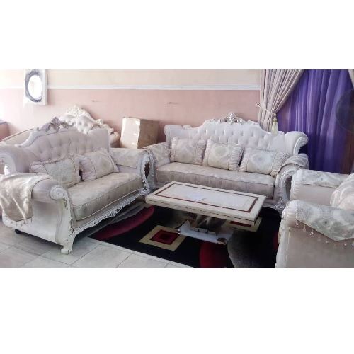 QUALITY DESIGNED 7 SEATERS SOFA & CENTER TABLE WTH 2 SIDE STOOLS (AUSFUR)