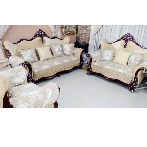 QUALITY DESIGNED 7 SEATERS SOFA & CENTER TABLE WTH 2 SIDE STOOLS (AUSFUR)