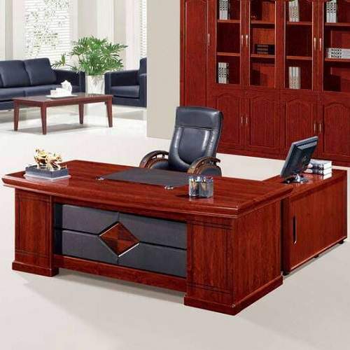 QUALITY DESIGNED BROWN EXECUTIVE OFFICE TABLE, CHAIR  & EXTENSION- AVAILABLE (NOFU)