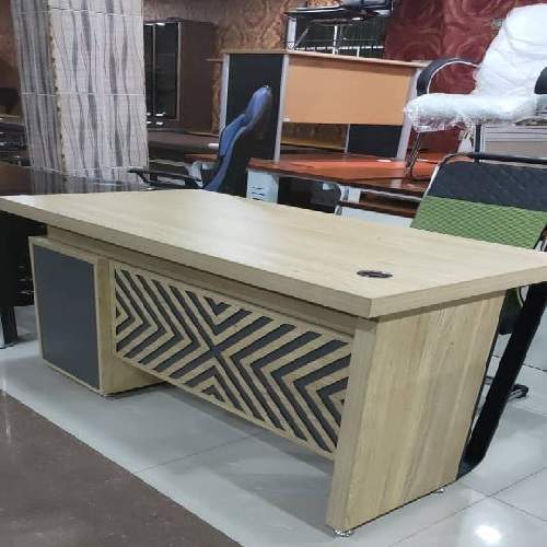 QUALITY DESIGNED LIGHT BROWN & WHITE LEG OFFICE TABLE  - AVAILABLE (AUFUR)