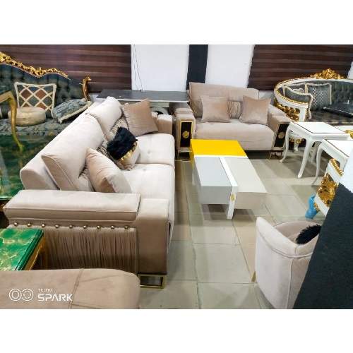 Buy QUALITY DESIGNED LIGHT BROWN 7 SEATERS SOFA CHAIRS (WITHOUT TABLE ...