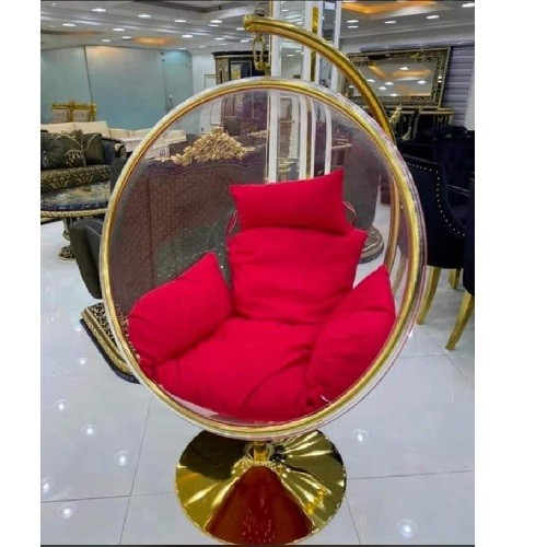 QUALITY DESIGNED RED & GOLD ROUND CUSHION CHAIRS  - AVAILABLE (SOFU)