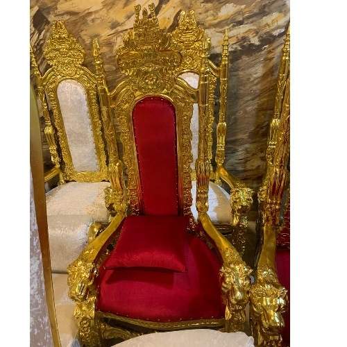 QUALITY DESIGNED RED & GOLD ROYAL CHAIR - AVAILABLE (MOBIN)