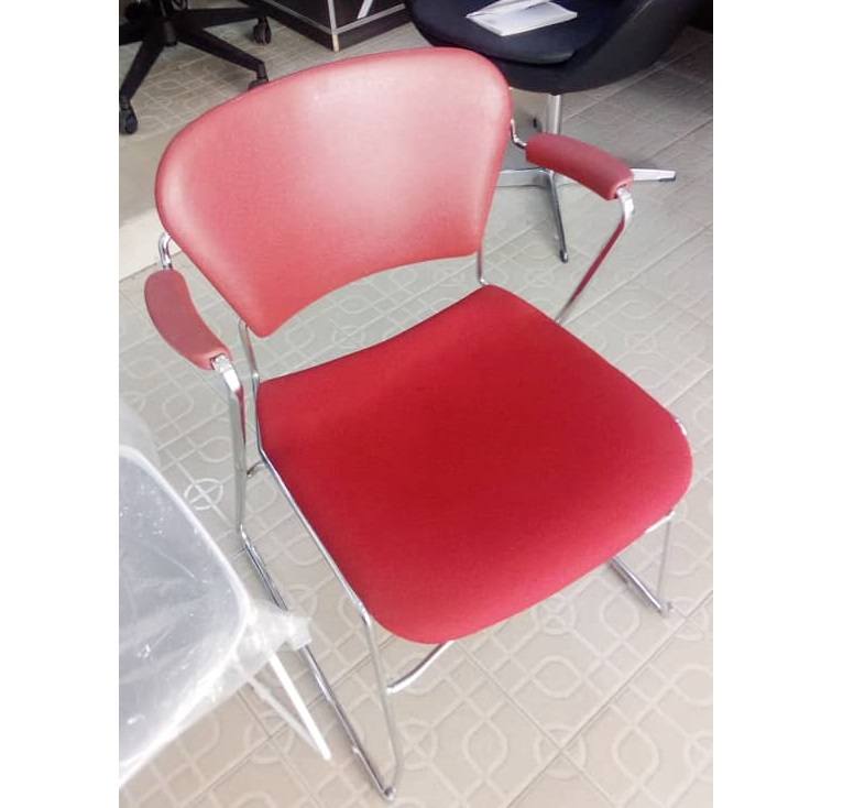 QUALITY DESIGNED RED VISITOR`S CHAIR - AVAILABLE (ARIN)