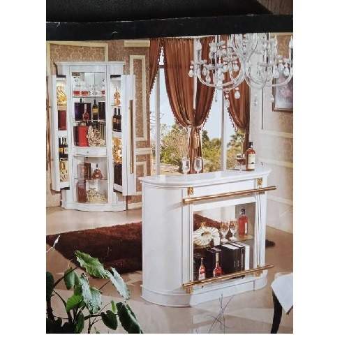 QUALITY DESIGNED WHITE WINE BAR & GLASS CABINET  AVAILABLE (MOBIN)