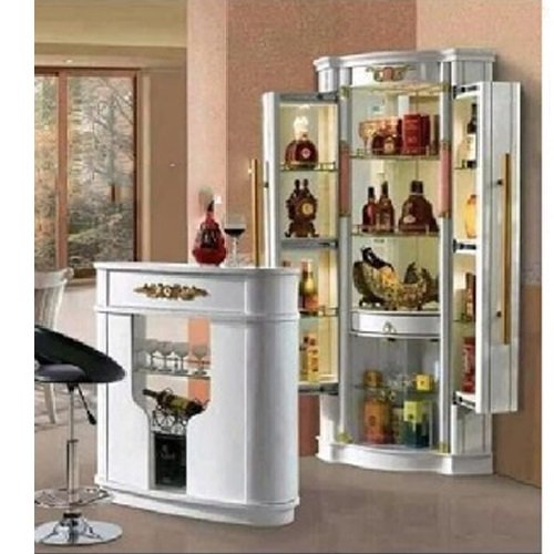 QUALITY DESIGNED WHITE WNE BAR & GLASS CABINET- AVAILABLE (MOBIN)