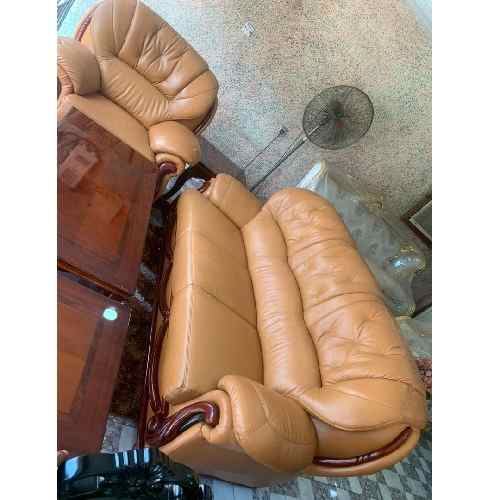 QUALITY LIGHT BROWN SOFA WITHOUT CENTER TABLE (EKIN)