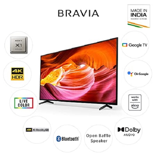 Sony Bravia 126 cm 50 inches 4K Ultra HD Smart LED Google TV Television KD-50X75K Black