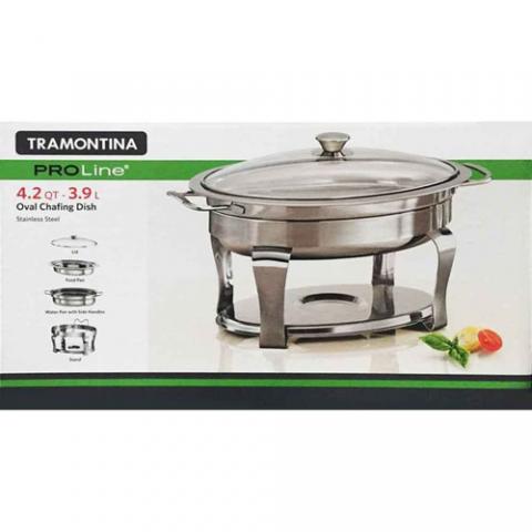 TRAMONTINA PROLINE OVAL 3.9L CHAFING DISH HEAVY GAUGE STAINLESS STEEL STAND