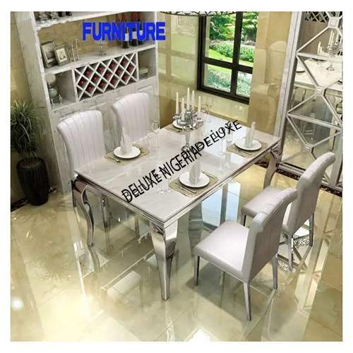 Marble Dining Table Set With Chairs - Medium