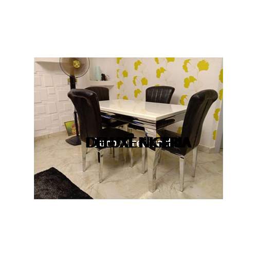 Marble Zealy Black Dinning Set Furniture + 4 Dining Chairs