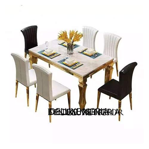 Elegant Marble Dinning With 6 Chairs (II)