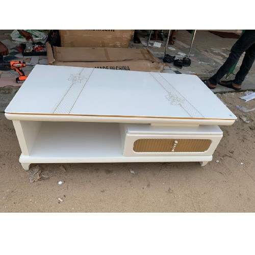 QUALITY DESIGNED WHITE CENTER TABLE WITH DRAWER -AVAILABLE (SATEC)