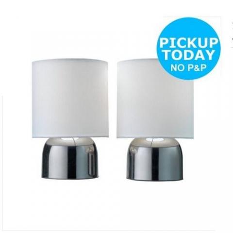 Sainsbury'S Home Collection Sainsbury Home Touch Sensor Table Lamp Pair