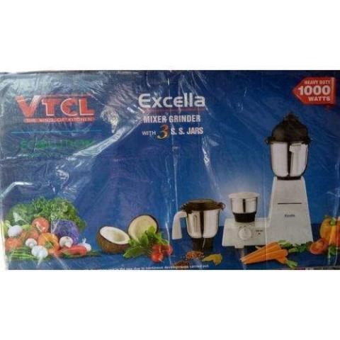 VTCL EXCELLA MIXER GRINDER WITH 3 S.S JARS- HEAVY DUTY 1000 WATTS (N)