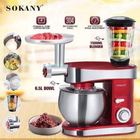 Sokany | 3 In 1 Stand Mixer, Juice Extractor And Meat Grinder- (N)