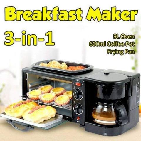 Sokany | SDSB77760 3in1 Home Breakfast S Hine Coffee Maker Frying Pan Bread- (N)