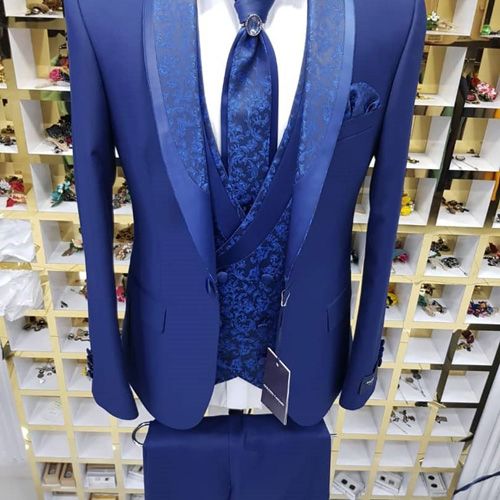 LUXURY MEN'S 3 PIECE BLUE SUIT|SUT 006