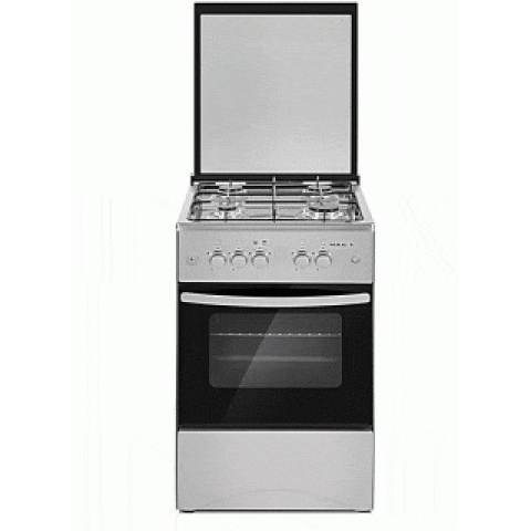 MAXI Gas Cooker 50*50 4B INOX|50CM*50CM|4 GAS BURNER|GLASS|IGNITION|OVEN LAMP|50504BINOX (DE)