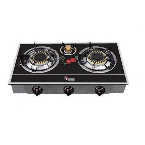 SAISHO S-306BG THREE BURNER GAS STOVE BLACK GOLD