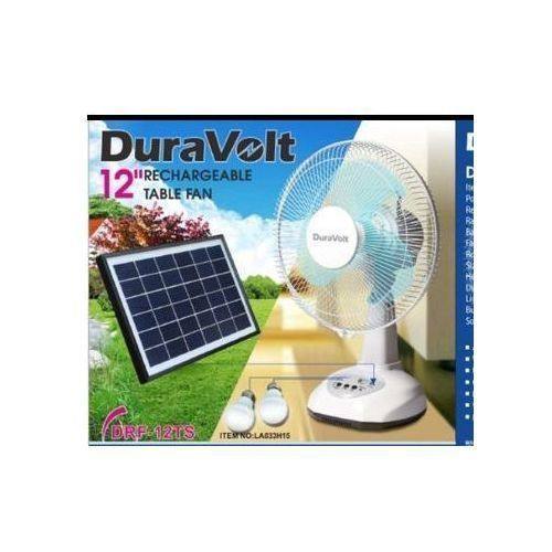 Duravolt Rechargeable Table Fan With Solar Panel