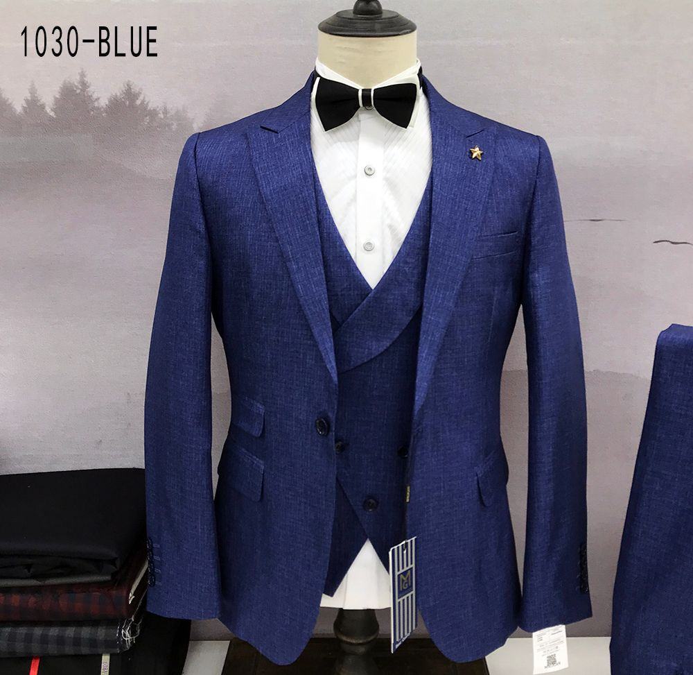 EXECUTIVE BLUE 3 PIECE TURKEY SUIT WITH ONE BUTTON [SWNL]
