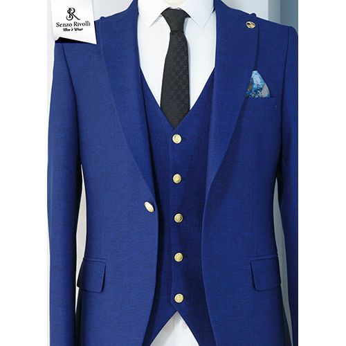 RITZY STRIPED WHITE 3 PIECE MEN'S SUIT|SUT 026 (AVAILABLE IN ALL SIZES)