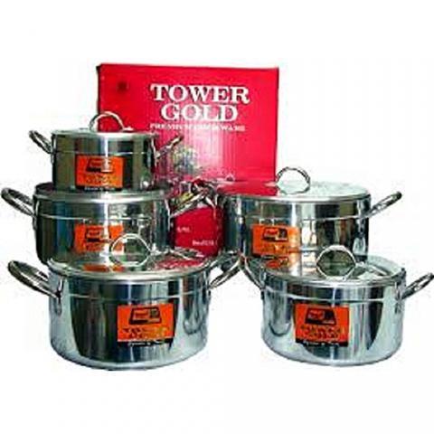 Tower Thick Aluminium Kitchen Cookware Set-- Large Tower Cooking Pots (5 Pcs)