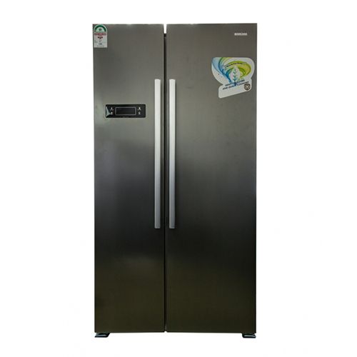 BRUHM SIDE BY SIDE REFRIGERATOR BFX-436ENG 436LTS BLACK GLASS DOOR