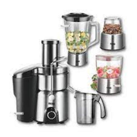 Polystar Juice Extractor/ Food 75MM Processor With Unbreakable Blender Jar/ Mill Jar/ Mincer Jar and Filter/ Stainless Colour -PV-J808H