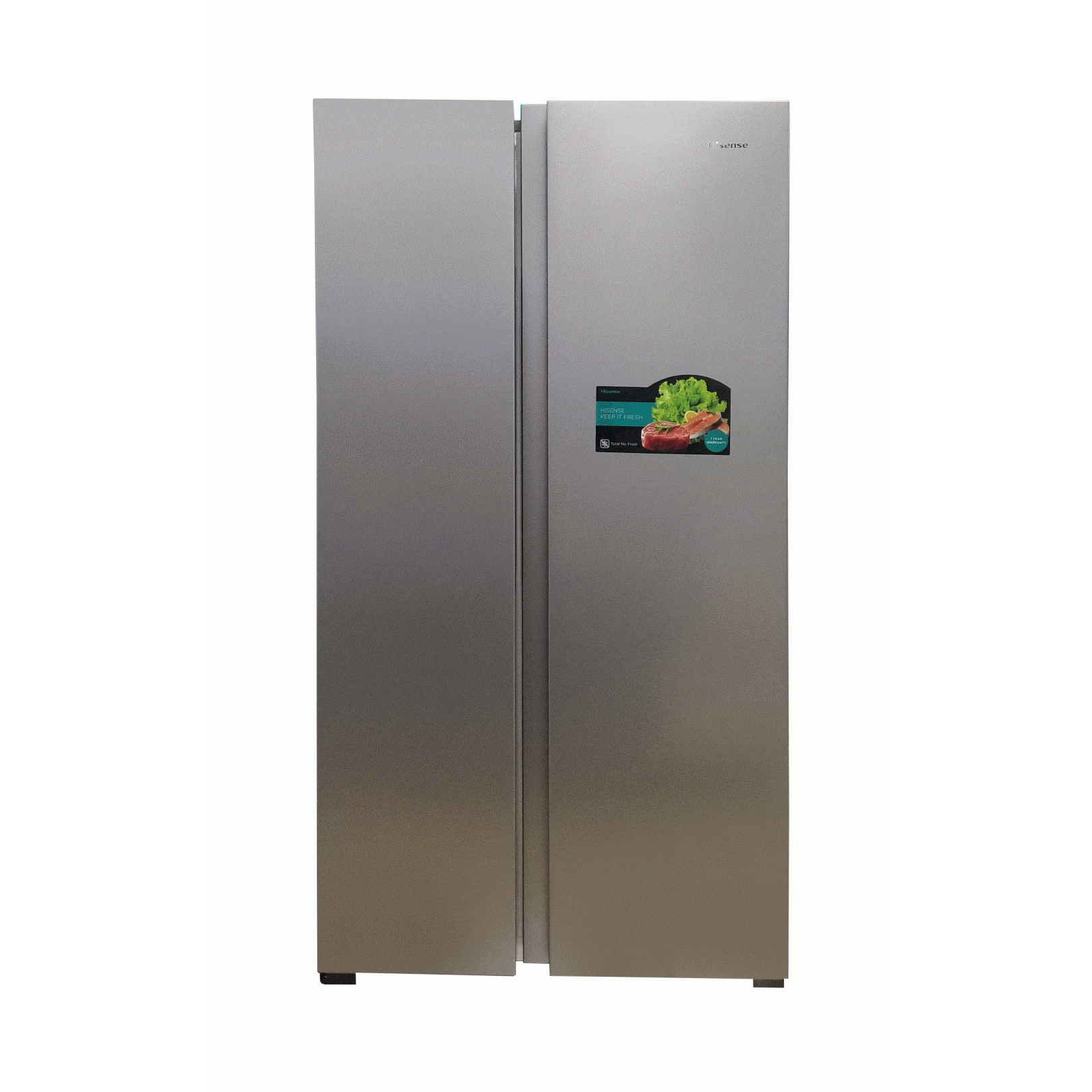 HISENSE REF 67 WSI SIDE BY SIDE REFRIGERATOR 516 LITRES, Silver, R600 gas