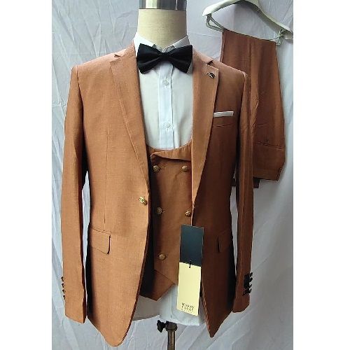 BROWN 3 PIECE SUIT WITH ONE BUTTON SUIT | AVAILABLE IN ALL SIZES (MADU) (N)