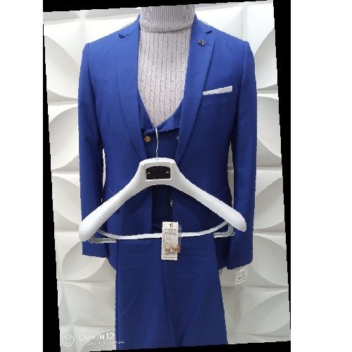 BLUE 3 PIECES SUIT WITH ONE BUTTON SUIT | AVAILABLE IN ALL SIZES (MADU) (N)