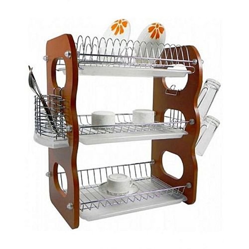 Marvel 3-Layer Wooden Plate Rack