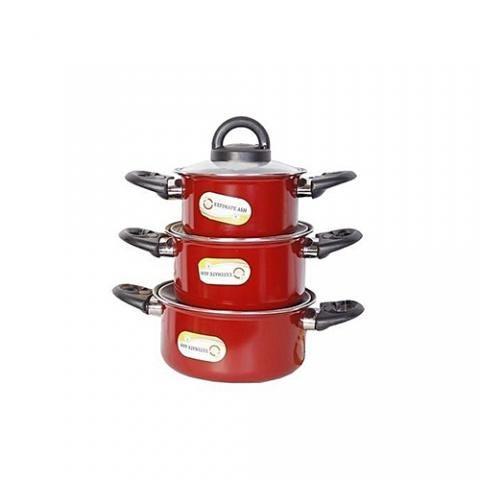 Ultimate Ash Non-Stick Pot Set- 6 Pieces- Multi colour