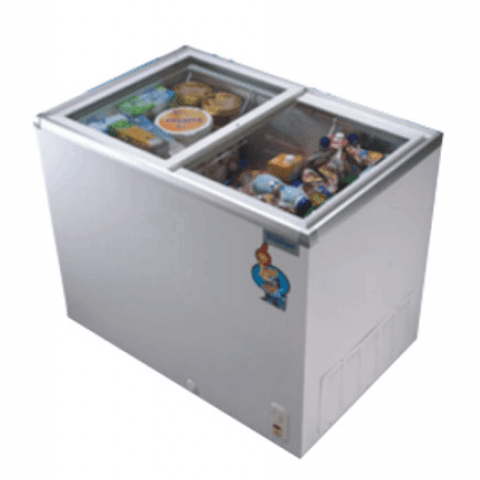 SCANFROST SFCH 400 GLASS TOP DISPLAY FREEZER