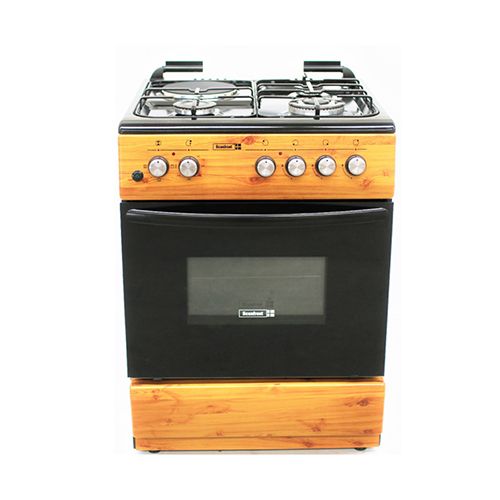 SCANFROST 60X60 CMS, WOOD FINISH, 3 GAS BURNERS 1 HOT PLATES, GAS OVEN + GRILL + TURNSPIT | CK-6312 NG