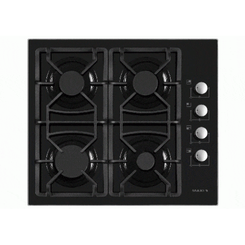 MAXI 6060 T-840 4 BURNER TABLE TOP GAS COOKER|AUTO IGNITION|BLACK