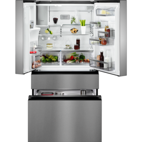 AEG Refrigerator | Fridge 378 litres/Freezer 239 litres RMB954F9VX 4 + 1 Extendable Door Shelves With Tech Stops Ice Up Fridge-Freezer - Stainless Steel